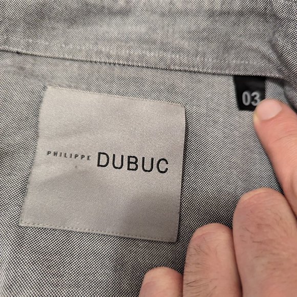 PHILIPPE DUBUC - Front pocket grey shirt - Sz 3 (M) - Picture 9 of 12